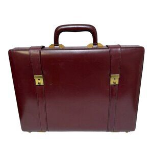 TUMI Imports Vintage Briefcase Burgundy Leather Ubrique Spain